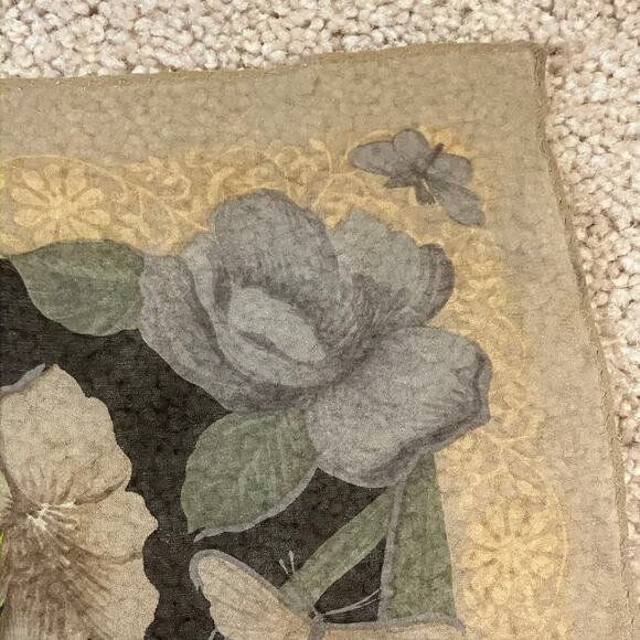 Black butterfly floral scarf, whimsigoth bohemian whimsy fairycore - Picture 5 of 8